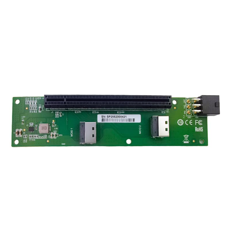 Carte d'extension 2 ports MCIO 4i vers PCIe 5.0 x16 XIC 054PE pour l'extension de serveur