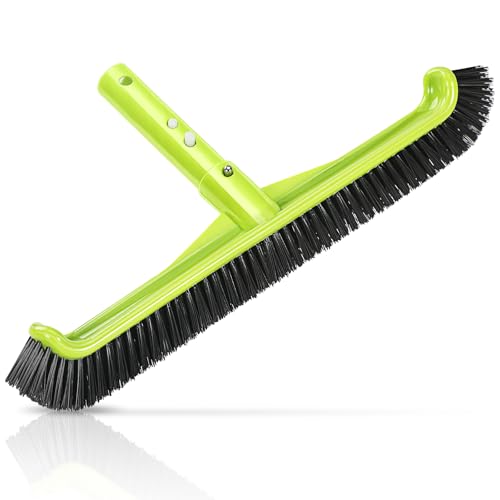 Pool Brush Head Scrub Brush with Premium Nylon Bristles Curved Ends High-Efficiency Pool Broom/Pool Brushes for Cleaning Inground/Above Ground Swimming Pool Walls Bathtubs Tiles & Floors(Green)