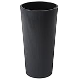 Dehner Blumentopf Lilia, Pflanztopf Indoor, Pflanzkübel recycelt, ca. Ø 19.6 cm, Höhe 36.4 cm, Kunststoff, anthrazit