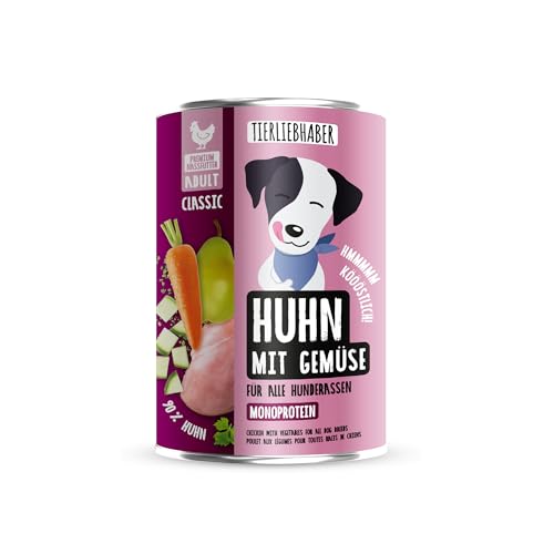 Hundefutter Nass 400g Huhn mit Gemüse – Hunde Nassfutter 400g Wet Dog Food tierärztlich entwickelt – Nassfutter für Hunde mit 90% Fleischanteil – Dog Food leicht verdaulich von TIERLIEBHABER