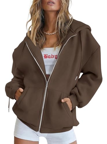 Image of PRETTYGARDEN Women's 2026 Spring Zip Up Y2K Hoodies Casual Long Sleeve Sweatshirts Fall Winter Track Jackets with Pockets