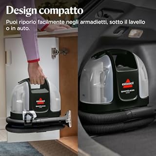 BISSELL SpotClean Mini Lavatappeti con Cavo, Lava Tappezzeria Portatile, Perfetto per Pulizie Veloci, Compatto e Leggero, Rimuovi Macchie da Auto, Barca, Divani, Materassi e Altro Ancora, 41491
