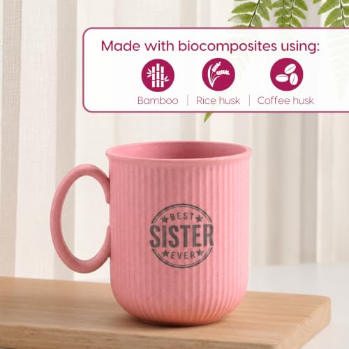 Image of Eha Earth Friendly Return Gift for Sister Made with Rice Husk | Set of 1 | Rakhi Gift for Sister | Printed Mug | Rakhi Hamper | Gift for Rakshabandhan