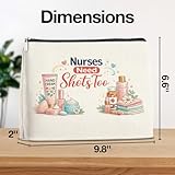 YeleY Nurse Gifts Makeup Bag for Women, Need Shots Too Cosmetic Pouch, Funny Gift Appreciation Present Travel Toiletry Bag