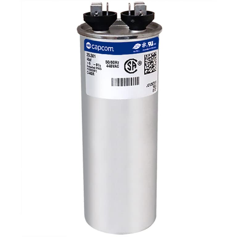 JustCapacitors 40 uf/MFD 440 VAC Volts Round Single Run Capacitor 50/60 Hz AC Electric # C440R