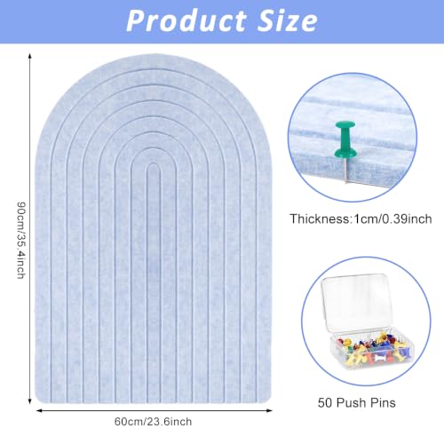 Image of Climberty Arched Felt Bulletin Board 35x24 Inch (Sky Blue)