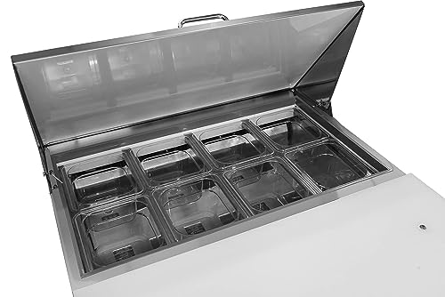 Image of FSE 27.5 Inch Single-Door Refrigerated Commercial Salad /Sandwich Prep Table, 6 Cubic Feet, Stainless Steel, 115 v
