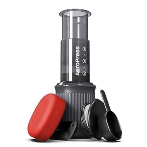 AeroPress Go Travel Coffee Press Kit – 3 in 1 brew method combines French Press, Pourover, Espresso – Full bodied coffee without grit or bitterness – Small portable coffee maker for camping & travel