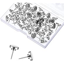 Silver Heavy Duty Thumb Tacks, Push Pins for Upholstery and Carpets, Decorative Flat Tacks for Wood, Fabric, and More, 50 Pcs