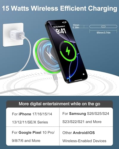 Image of 15W Wireless Charger for Samsung Galaxy S26 Ultra /S25 Ultra /S24 Ultra