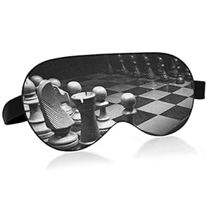 Unisex Sleep Eye Mask D Black White Chess Battle Night Masque de sommeil Confortable Eye Sleep Shade Cover