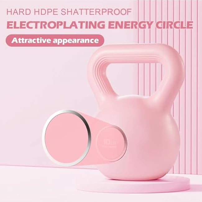 KHTO Kettlebells Fitness Exercise-Pink Strength Training Kettlebell Sets,Dumbbell Weights for Home Gym Equipment