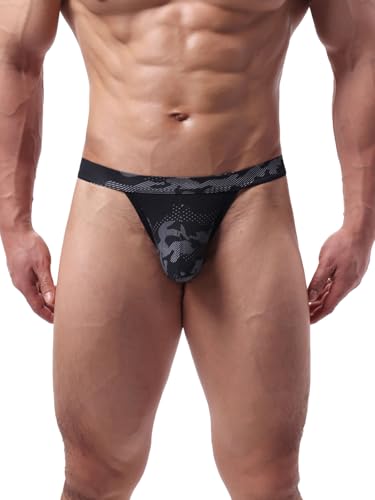 Summer Code Men's Thong Camo G-String Underwear Bulge Enhancing Pouch Panties Comfort Men Bikini2