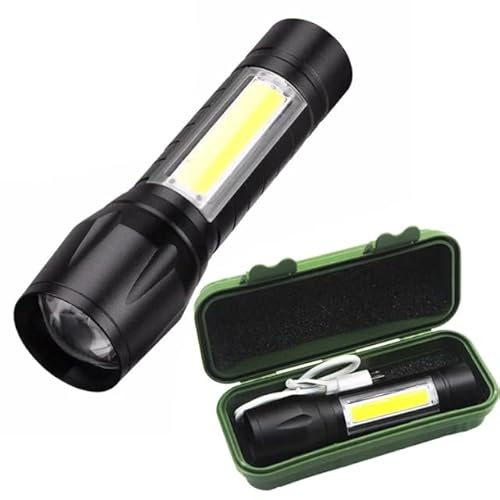 Tragbare Mini-LED-Taschenlampe, Zoom-Taschenlampe, COB-Lampe, verstellbar, wasserdicht, für den Außenbereich Cover