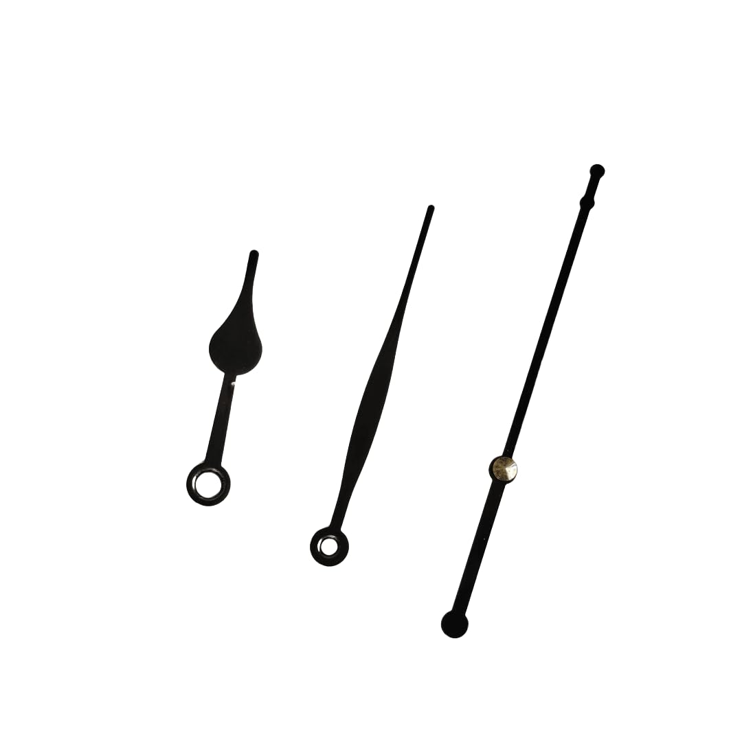 BanteyBanatey® Designer Clock Hands Set | Metal Clock Needle Set| DIY Clock Making Kit for Elegant Timepiece Crafting with Fancy Metal Needles (Pack of 2 Sets) Black Design 6