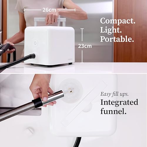 Dupray Neat Steam Cleaner with 40-Piece Accessory Kit – Powerful, Multipurpose Steamer for Chemical-Free Deep Cleaning on Floors, Cars, Tiles, Grout, Upholstery and More (UK Plug)