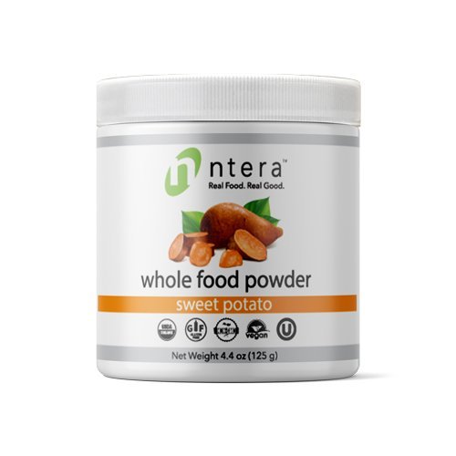 NTERA Sweet Potato Whole Food Powder (USDA Organic, Gluten-Free, Non-GMO, Vegan, Kosher) - Ultra Premium Nutrition (USA, GMP) - 125 Grams (4.4 Ounces)