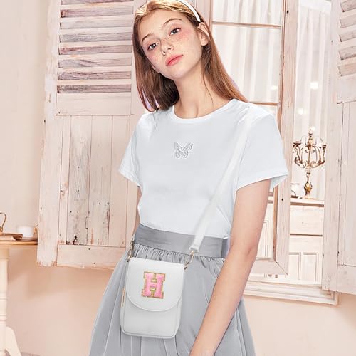 Image of Viverte Crossbody Purse for Teen Girls Small Initial Cell Phone Toddler Purse Leather Triple Compartment Crossbody Bags