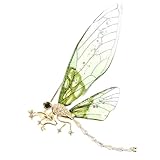 Alasum 透明アクリル翅金緑蜻蜓ブローチピン スカーフラペル用装飾アクセサリー 調節簡単で誕生日 バレンン に