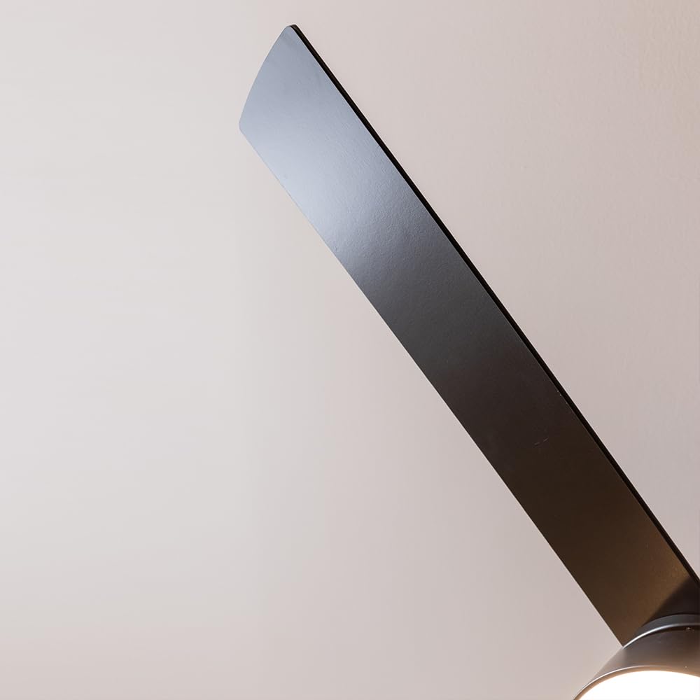 Cecotec Ventilador de Techo con Mando a Distancia, Temporizador y Luz LED Ventilador de techo EnergySilence Aero 5200 Line. 60 W, Motor de Cobre, 52", 4 Aspas, 3 Velocidades, Función Invierno (Negro)