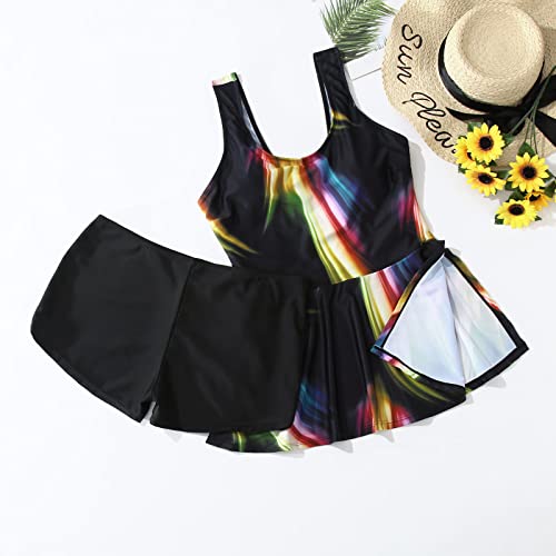 STKOOBQ Maiôs femininos plus size, duas peças, com shorts de natação, roupa de banho atlética com ar