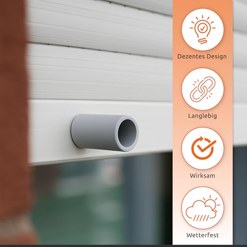 ECENCE Anschlagpuffer Stopper für Rollladen, 20er Set 40mm inkl. Schraube Grau, Endanschlag, Rollladen Schutz komplett