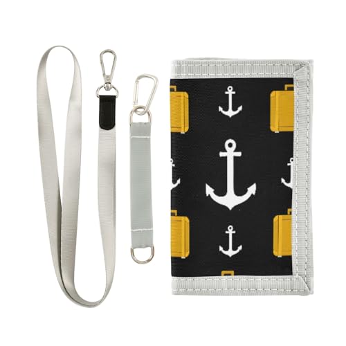 ALAZA Kids Wallets for Boys Girls Toddler Trifold Wallet Children Small Black Luggage with Zipper Coin Pocket