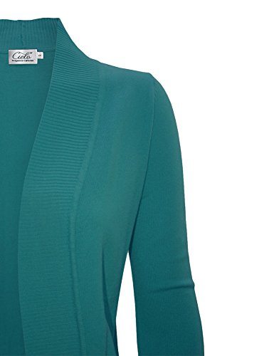 Image of Cielo Women's Solid Basic Open Front Pockets Knit Sweater Cardigan