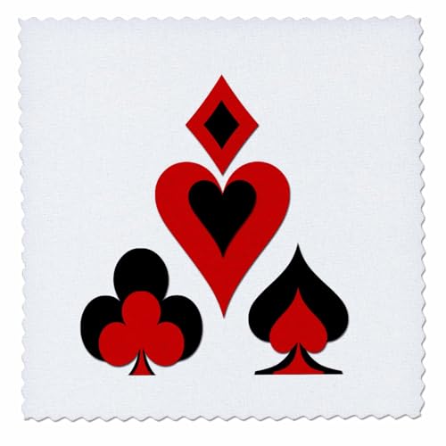 12x12 inch Quilt Square - Playing Cards. Heart. Diamond. Club. Spade. Cool Design. White. Popular Playing Cards