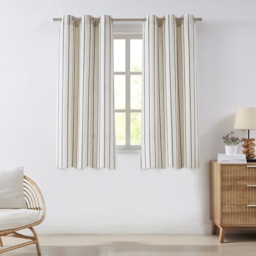 Bapawfish 63 Inch Stripe Light Filtering Window Curtains for Living Room - image 1
