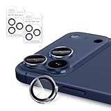 AUNEOS カメラフィルム iPhone 17 Pro/Pro Max 用 レンズカバー 【宇宙航空用材料】アイフォン 17 プロ/プロマックス 対応 カメラ保護 アルミ合金製 耐衝撃 日本旭硝子素材 強化カメラフィルム 硬度10H ARコーティング 高透過率 黒縁取り 露出オーバー防止 キズ防止【2セット·6枚入り】(ディープブルー, iPhone 17 Pro/Pro Max)