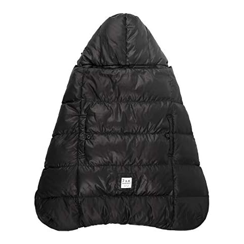7AM Enfant Baby Carrier Cover - K-Poncho Universal Winter Ultra Soft Plush Lining, Multifunction Stroller & Car Seat Blanket Cover, Water Repellent Bunting Bag for Cold Weather | 0-3T Cover