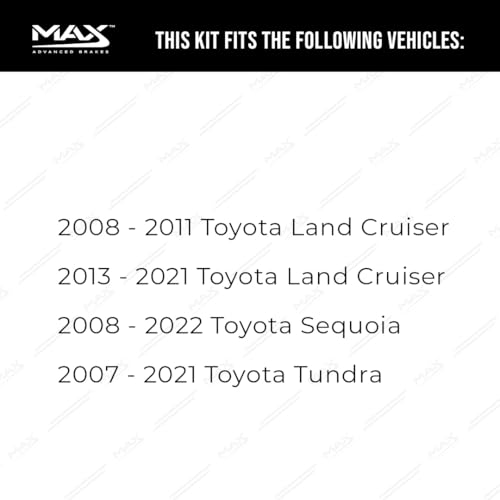 Image of MAX Advanced Brakes - Rear Brake Kit For 2007-2021 Toyota Tundra, 2008-2021 Toyota Land Cruiser, Toyota Sequoia| Carbon Ceramic Brake and Rotor Kit| Drilled Slotted Brake Rotors