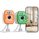 PHANSATIM 2Pcs 1080P WiFi Security Cameras, Baby Monitor Indoor Security Camera, Cat&Dog Camera with Motion Detection Indoor Camera, Full Color Night Vision,Two-Way Voice and Siren, Cloud Storage