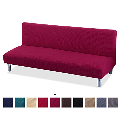 PETCUTE Funda de sofá Clic clac elástica Funda Sofa sin reposabrazos Funda de sofá Cama Rojo