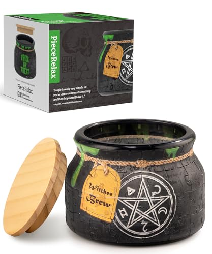 Puzzle 3D Witches Brew Idée Cadeau Idéale avec Couvercle en Bois