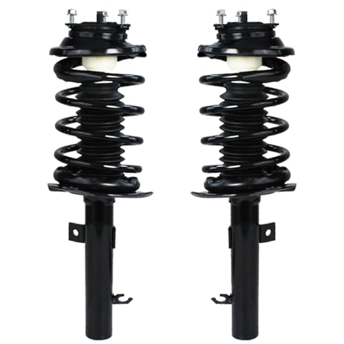 Image of Detroit Axle - 4pc Front Steering Knuckles Kit for 2006-2007 Ford Focus, Steering Knuckles & Wheel Bearing Hubs Struts w /Coil Spring Replacement Suspension Quick Install Ready Struts Shocks Assembly
