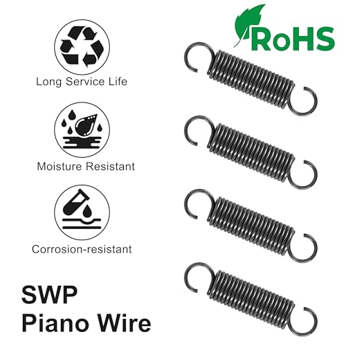 GUNGY Zugfedern mit Haken Klavierdraht Zugfeder Spannfeder 35mm Außendurchmesser 8mm Drahtdurchmesser 1,0mm Maximale Zugkraft 2,5kg 1,0x8x35mm 10 Stück