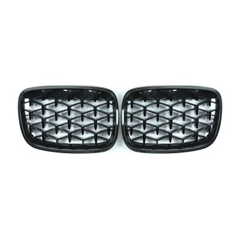 Parrilla Delantera Parrilla Delantera Tipo Riñón Coche para Serie 2 F45 228i 220i 235i 2013-2018 Estilo Estrella Diamante Parrilla Radiador(Gloss Black)