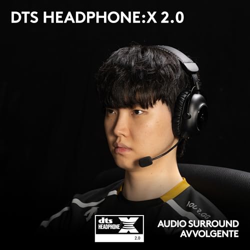 PRO X2 Lightspeed Cuffie Gaming Wireless, Microfono a Braccio Rimovibile, Driver Grafene 50 mm, DTSHeadphone X2.0, Surround7.1, Bluetooth/USB/3.5 Aux, Bianco - Cuffia gaming - Immagine 5