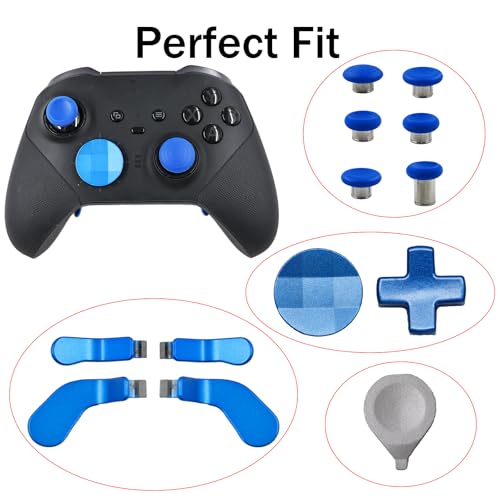 Image of 13 in 1 Elite Controller Paddles for Xbox Elite Series 2 Component Set for Xbox Elite Series 2 Core Controllers with 6 Metal Thumbsticks & Tool, 2 D-Pads, 4 Paddles (Blue)