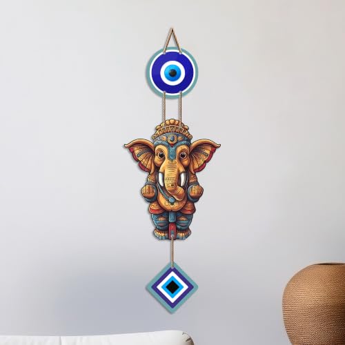 Image of Artvibes Vinayaka Evil Eye Wall Hanging Decor for Home and Office | Nazar Protection Hanging for Entrance Door Living Room Temple | Vastu Positive Energy Good Luck Decorative Gift (WH 8557N)