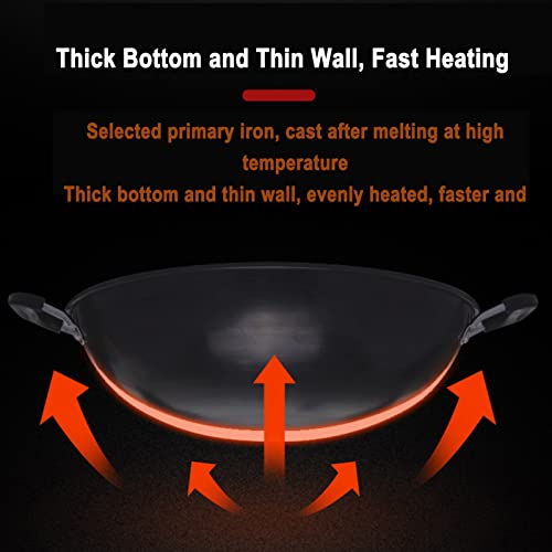Wok de Hierro Fundido Tradicional Chino 38 cm miniatura 4