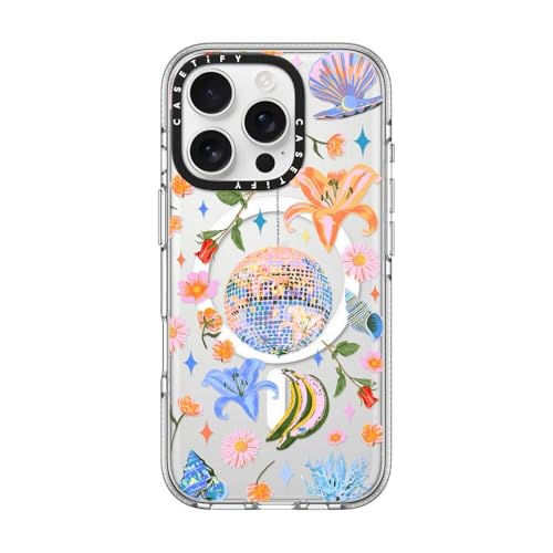 CASETIFY Clear iPhone 16 Pro Case [Not Yellowing / 6.6 ft. 3X Military Grade Drop Protection/Compatible with Magsafe] - Disco Magic - Clear