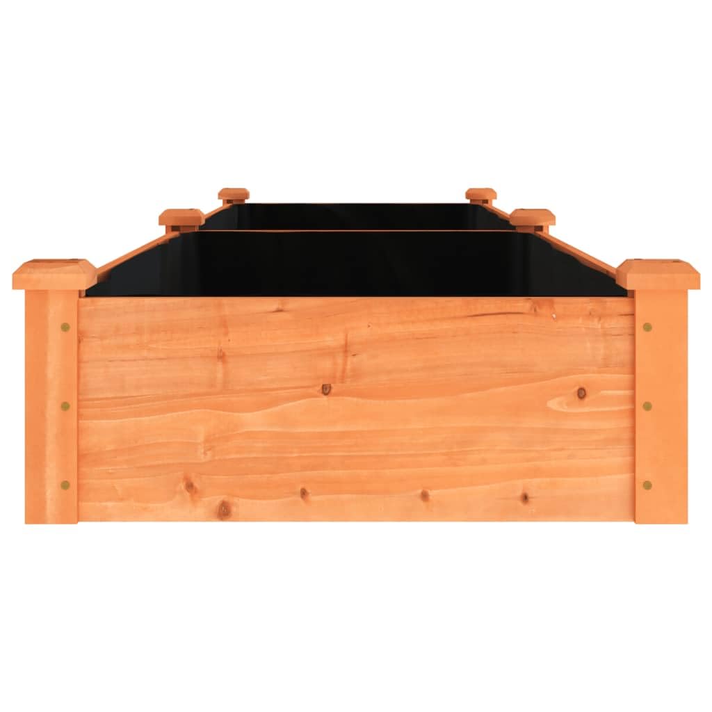 Fioriera Rialzata da Giardino 240x60x25 cm in Legno di Abete | Vasca per orto e fiori con fodera protettiva e fondo aperto per il drenaggio nel giardino o sul terrazzo.