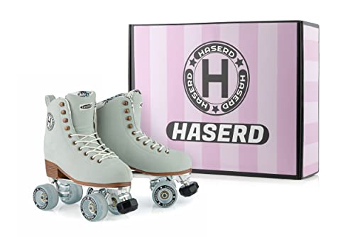 Haserd Roller Skates For Women And Girls - Roller Skates For Rink, Artistic And Rhythmic Skating Indoor And Outdoor High Top Classic Double Row Skate Shoes (Progrey, 7.5) #TOP2