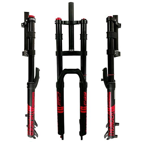 MTB �o�C�N�t�H�[�N27.5�C���` �G�A�V���b�N AM ���]�ԃT�X�y���V�����t�H�[�N29" �蓮���b�N�A�E�g ���o�E���h���� �X�g���[�g�X�e�A���[1-1/8" QR 9mm 2350g(Red,29in)