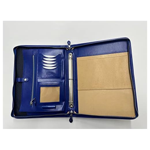 Noda Pasta executiva de couro com 3 argolas portfólio profissional de negócios com fecho de zíper | currículo, documento, bloco de notas, tablet, organizador de blocos de escrita | masculino, feminino