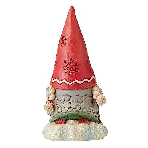 Enesco Jim Shore Heartwood Creek Gnome With Braids Skiing Figurine 6010844 - Image 3