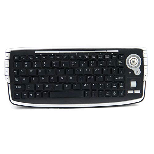 DERCLIVE 2. Clavier 4 Ghz avec Souris Optique Trackball Clavier sans Fil Compact Portable Noir